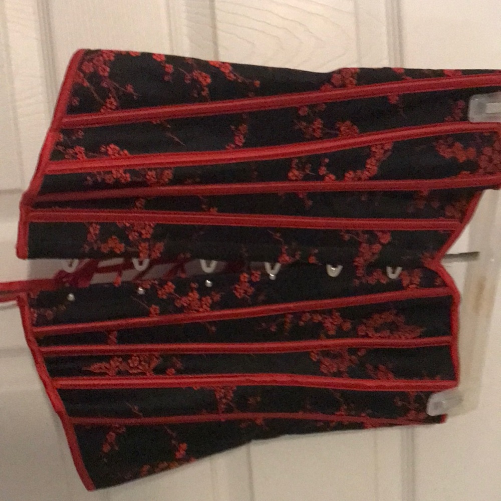 Red and black bustier